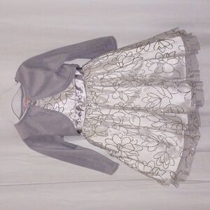 Youngland White and Silver 2pc Dress set 2T